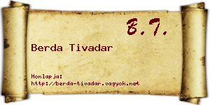 Berda Tivadar névjegykártya